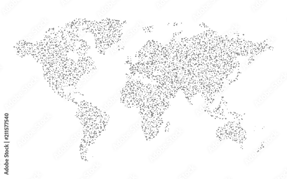 abstract gray world map dotted graphic design