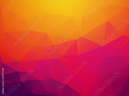 abstract orange purple sunset polygonal vector background