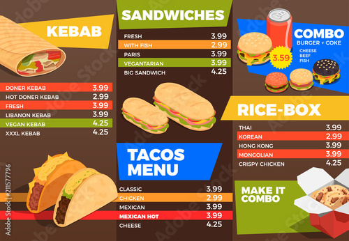 Street Food Menu Composition