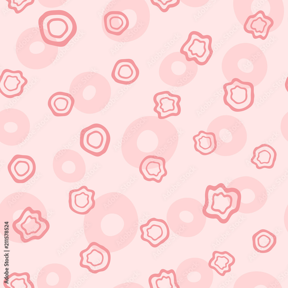 Abstract seamless pattern with repeating rounded shapes. Endless girly print. Drawn by hand. Abstract seamless pattern with repeating rounded shapes. Endless girly print. Drawn by hand.
