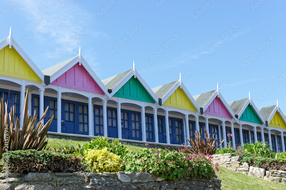 Beach Huts and Blue Sky