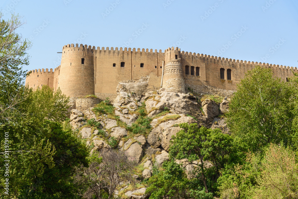 Falak-ol-Aflak Castle on top of mountain in Khorramabad. Iran