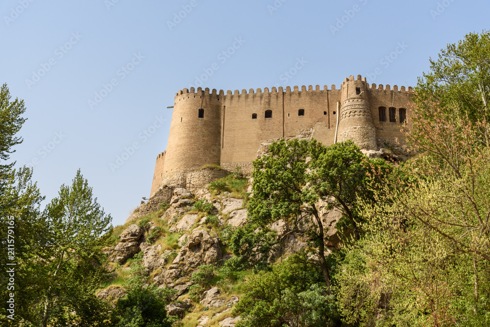 Falak-ol-Aflak Castle on top of mountain in Khorramabad. Iran