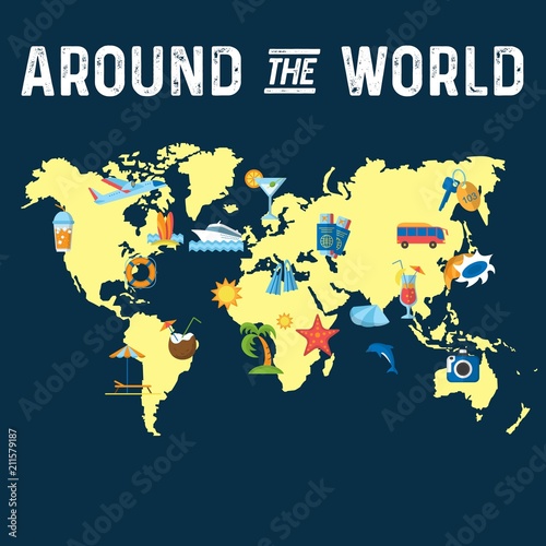 Around the World flat poster