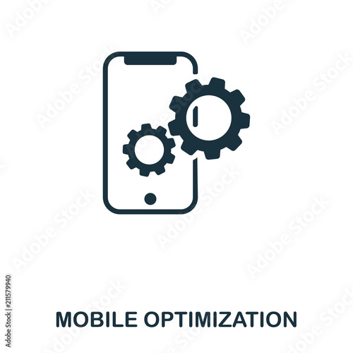 Mobile Optimization icon. Line style icon design. UI. Illustration of mobile optimization icon. Pictogram isolated on white. Ready to use in web design, apps, software, print.