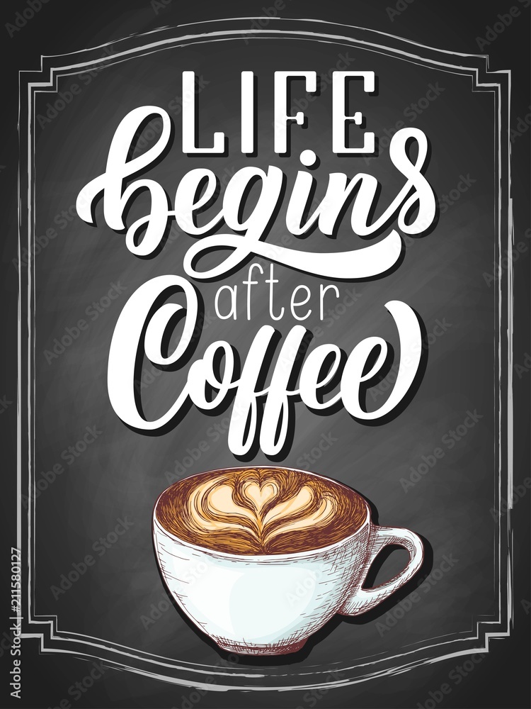 Coffee is always a good idea hand lettering, vintage calligraphy, brush