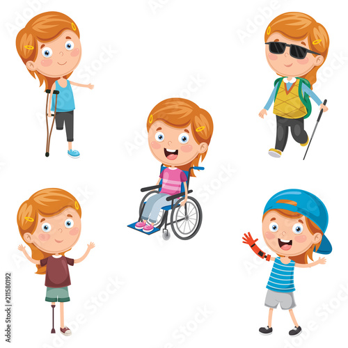 Vector Illustration Of Disabilities