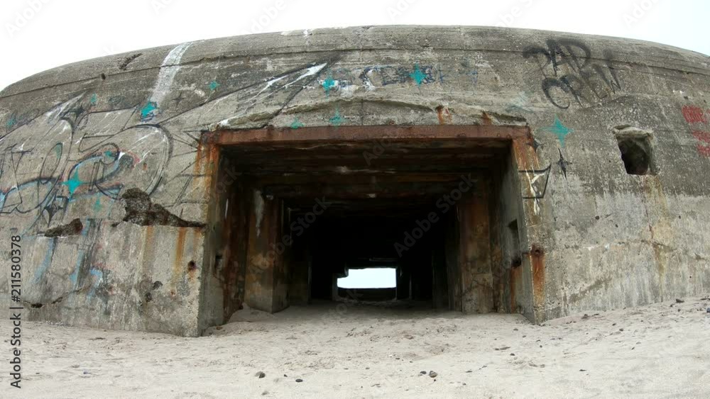Atlantikwall am Ringköbing Fjord in Dänemark, Bunkeranlage aus dem 2. Weltkrieg, Bunker Atlantikwall am Ringköbing Fjord in Dänemark, Bunkeranlage aus dem 2. Weltkrieg, Bunker