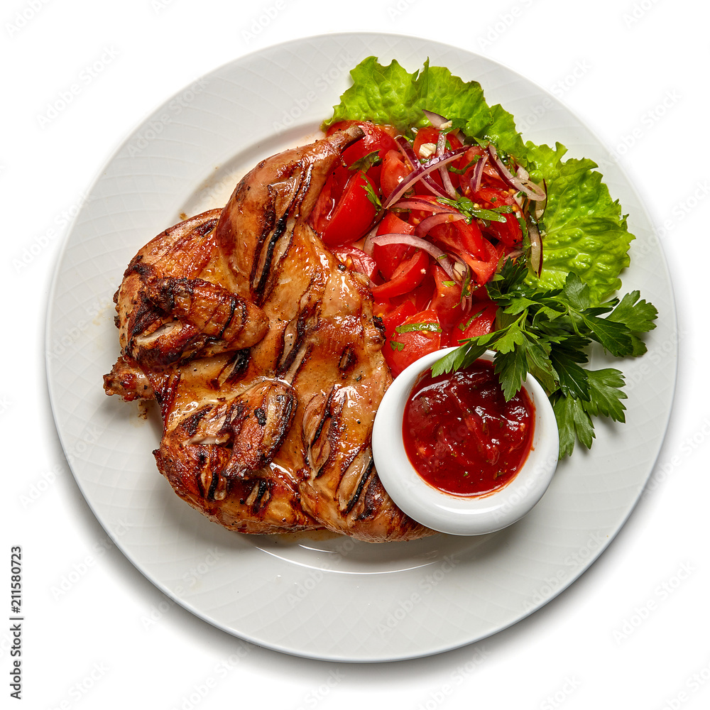 delicious grilled chicken with tomato sauce delicious grilled chicken with tomato sauce