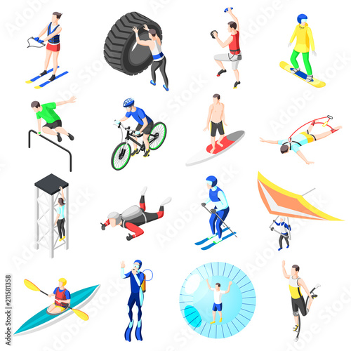 Extreme Sports Isometric Icons
