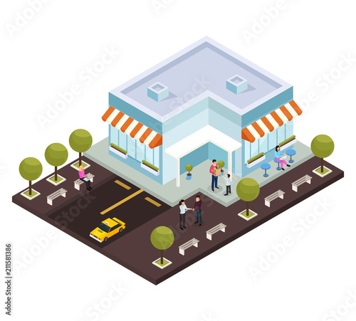 Urban Architecture Isometric Composition 
