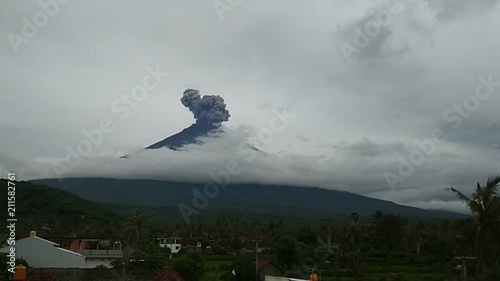 agung Volcano erupting january 2018 photo