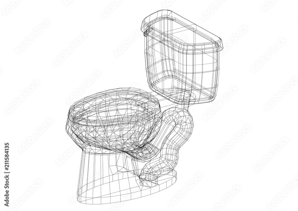 Toilet Design Architect Blueprint - isolated Toilet Design Architect Blueprint - isolated