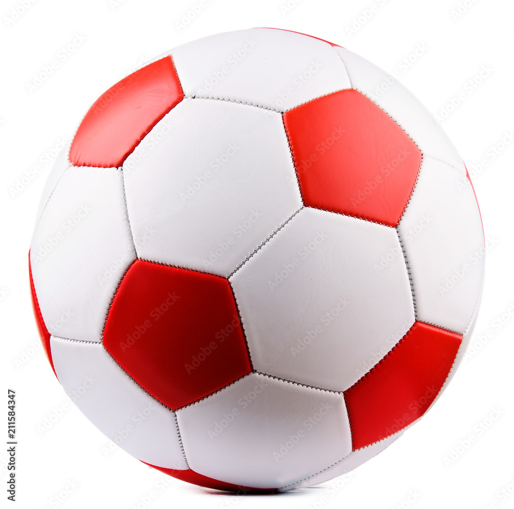 Leather soccer ball isolated on white background Leather soccer ball isolated on white background