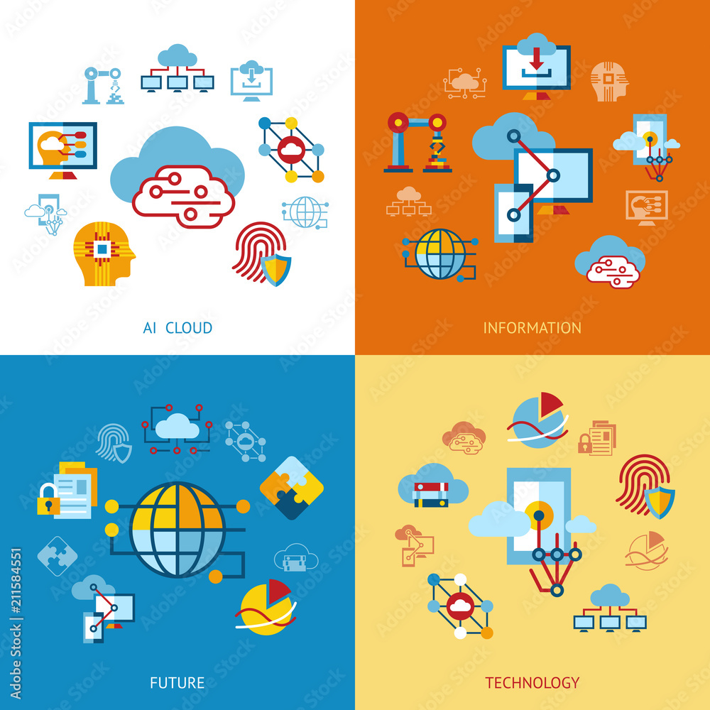 Digital vector artificial intelligence cloud icon Digital vector artificial intelligence cloud icon