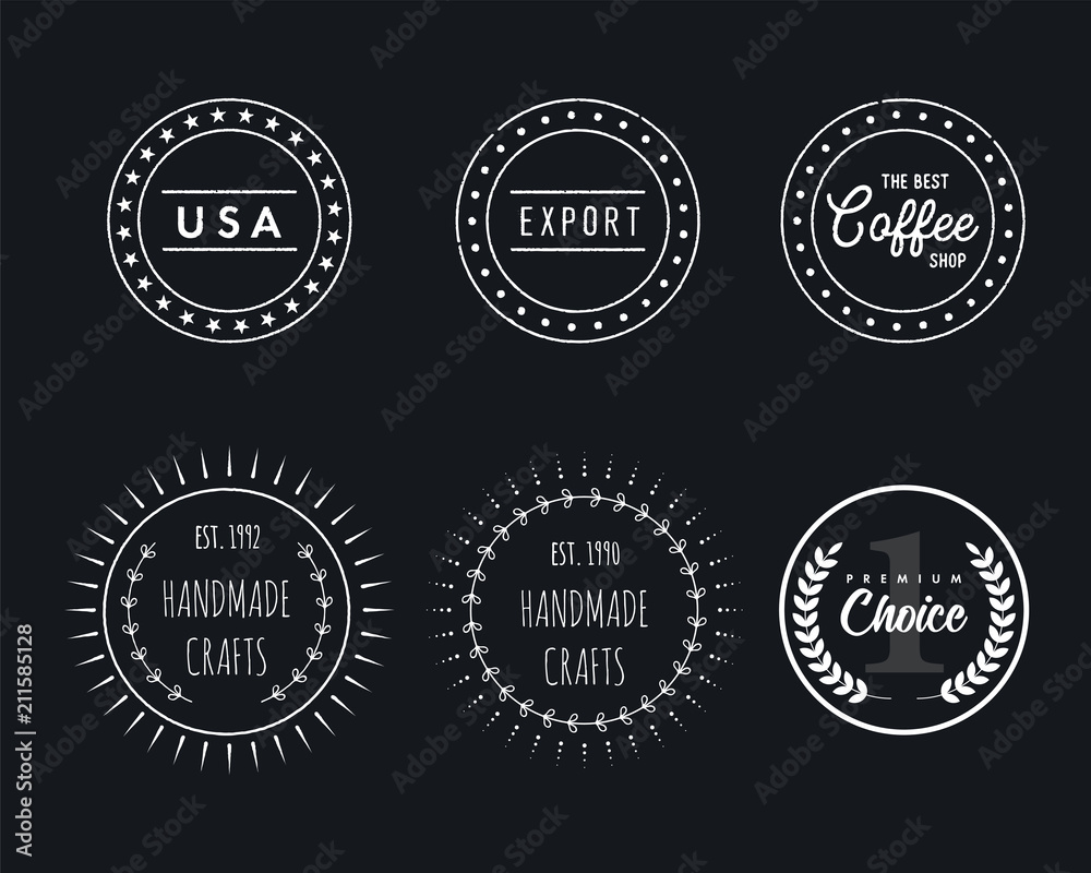 Textured Vintage Stamp and Badge Set