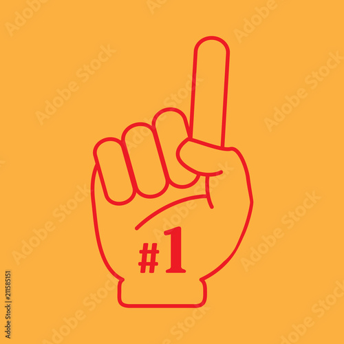 Victory hands symbol. Number one and the best. Foam vector.