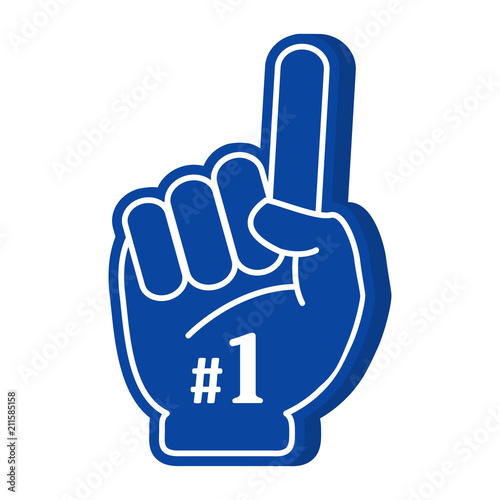 Victory hands symbol. Number one and the best. Foam vector.