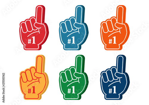 Victory hands symbol. Number one and the best. Foam vector.