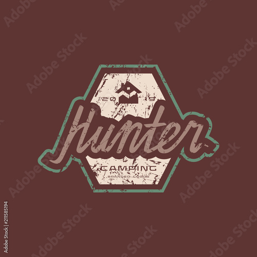 Emblem with rough texture for hunter club