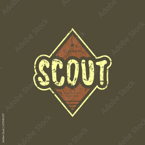 Emblem with rough texture for scout club