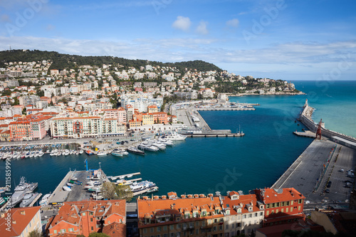 Port Lympia on French Riviera in City of Nice in France
