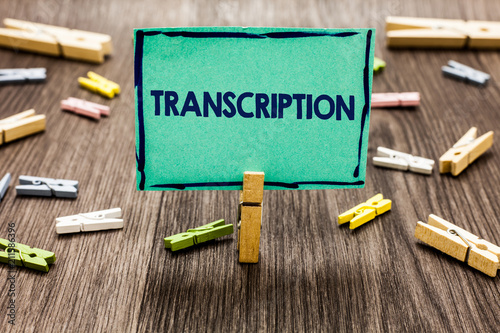 Tableau sur toile Text sign showing Transcription