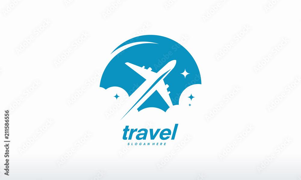 Simple Travel logo designs vector, Plane logo template