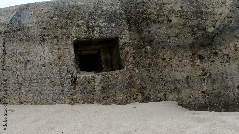 Atlantikwall am Ringköbing Fjord in Dänemark, Bunkeranlage aus dem 2. Weltkrieg, Bunker Atlantikwall am Ringköbing Fjord in Dänemark, Bunkeranlage aus dem 2. Weltkrieg, Bunker
