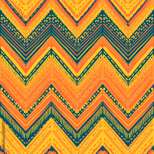 Abstract Ikat and boho style handcraft fabric pattern. Traditional Ethnic design for clothing and textile background, carpet or wallpaper