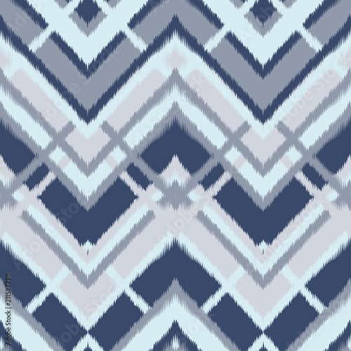 Abstract Ikat and boho style handcraft fabric pattern. Traditional Ethnic design for clothing and textile background, carpet or wallpaper