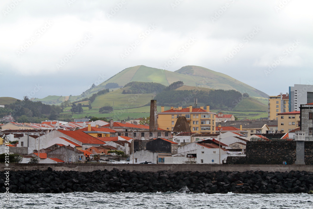A city of Ponta Delgada in Azores island Portugal