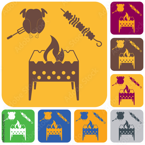 Brazier kebab and chicken icon