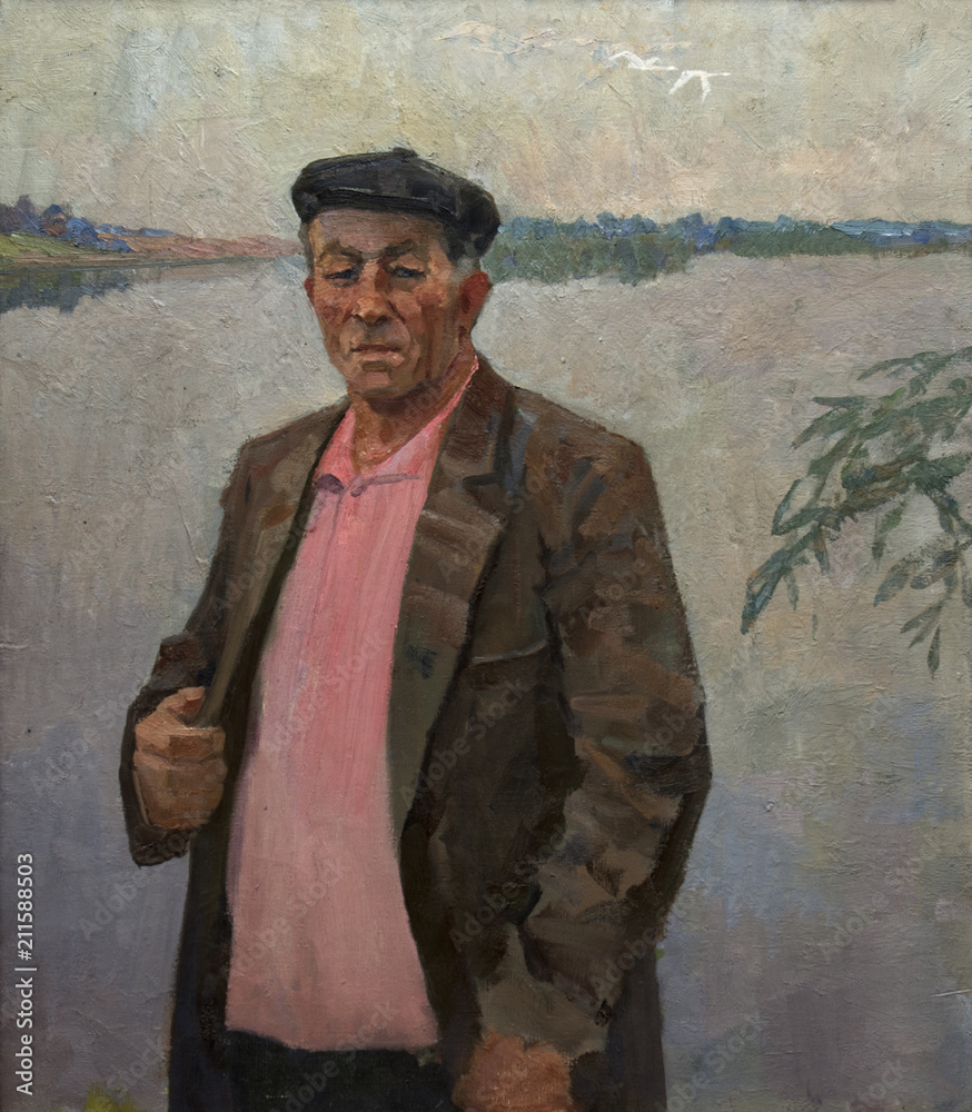 Naklejka premium oil painting, portrait