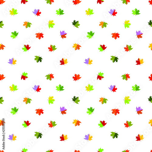 Autumn seamless pattern maple colorful leaves