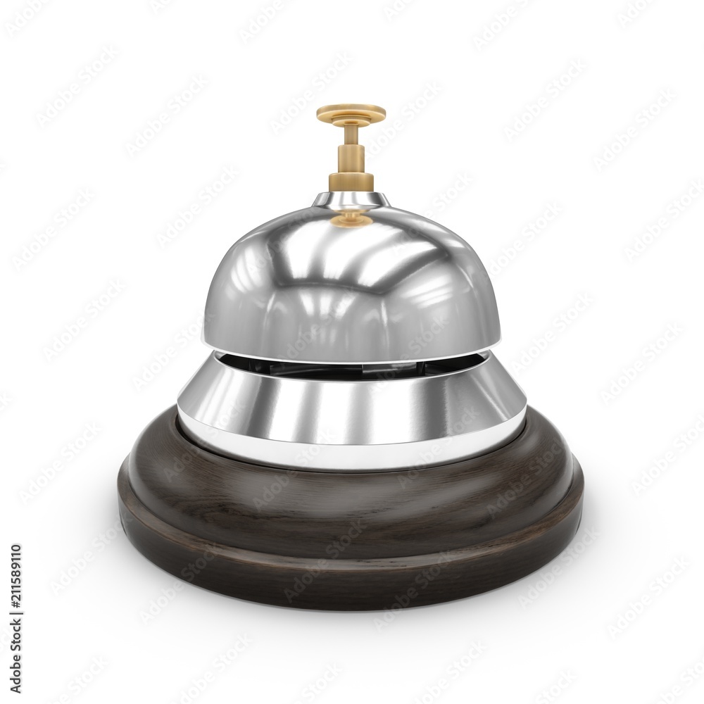 3D Rendering Reception bell isolated on white 3D Rendering Reception bell isolated on white