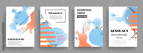 Covers templates set with graphic geometric elements. Applicable for brochures, posters, covers and banners. Vector illustrations.