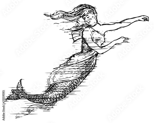 Mermaid #vector #isolated - Meerjungfrau Nixe