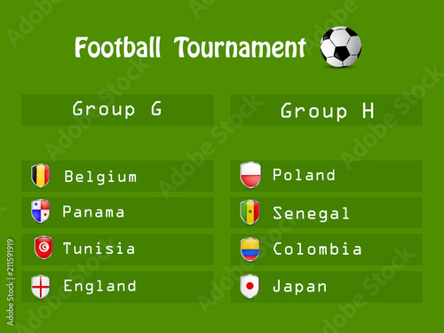 Illustration of shield with different country flags participating in Football Tournament