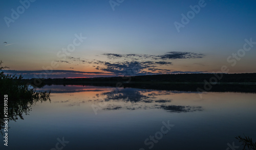 Sunset at Volga river in Kazan  Russia