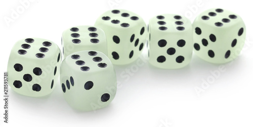 Dice over white background
