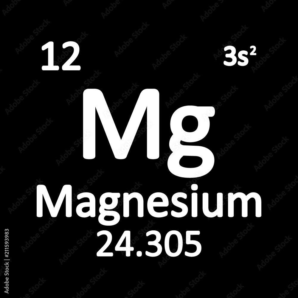 Periodic table element magnesium icon.