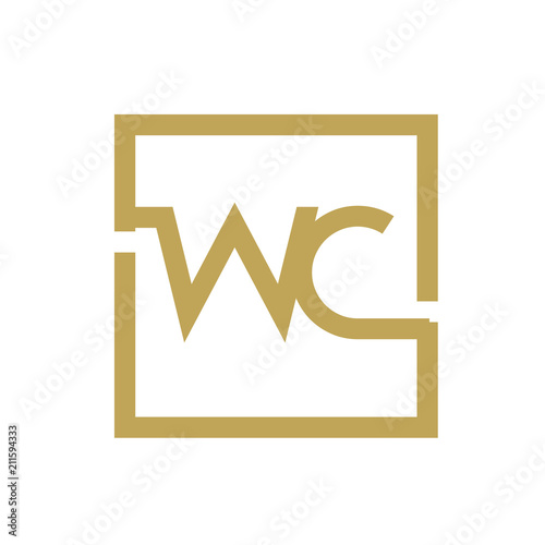 two letter logo line square WA TO WZ