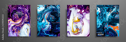 Mixture of acrylic paints. Liquid marble texture. Fluid art. Applicable for design cover, presentation, invitation, flyer, annual report, poster and business card, desing packaging. Modern artwork. photo
