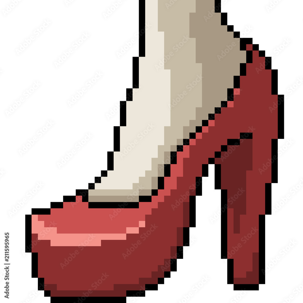 Fototapeta premium vector pixel art high heel