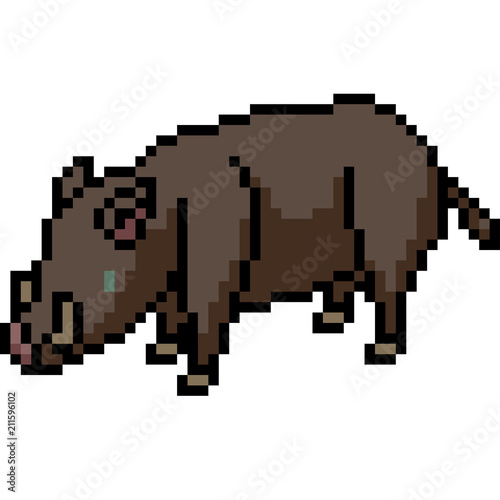 vector pixel art boar