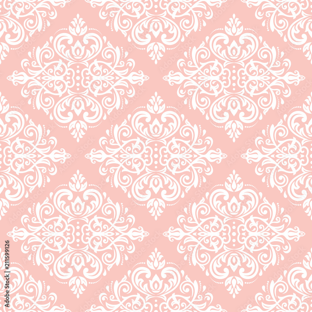 Orient vector classic pattern. Seamless abstract background with vintage white elements. Orient background. Ornament for wallpaper and packaging