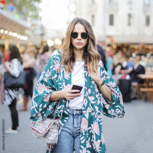 Fashion girl with phone