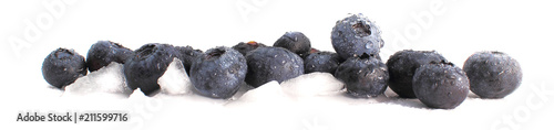 frozen blueberry isolated on white background