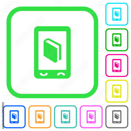 Mobile dictionary vivid colored flat icons